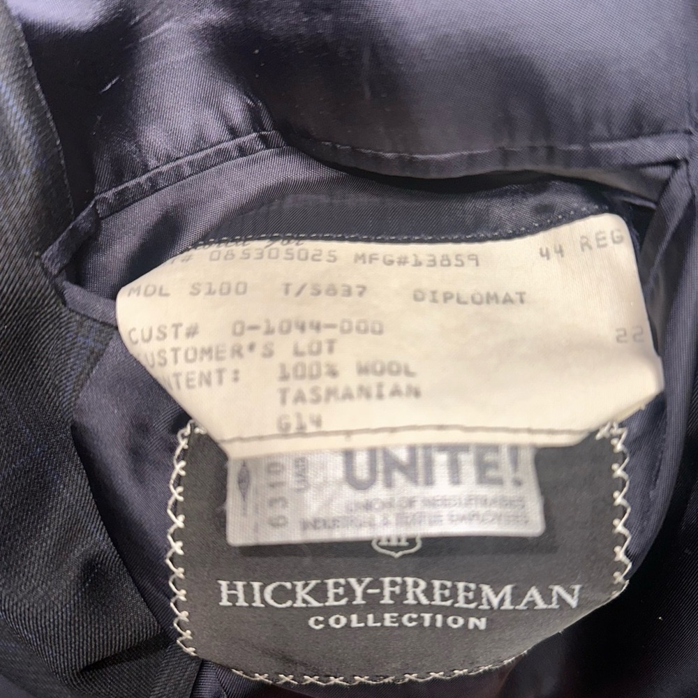 Hickey Freeman DIPLOMAT 44R Luxury 2PC Suit Loro Piana Super 120’s Fine Wool - Picture 9 of 12